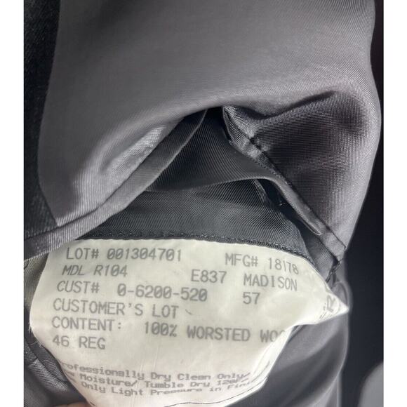 Hickey Freeman Blazer 46R Dark Gray Wool Men’s Loro Piana Italy Old Money - Picture 10 of 11